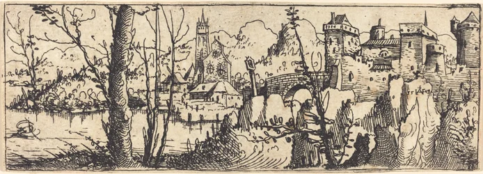 Landscape with Castle at Right, Surrounded by Rocks, 1546