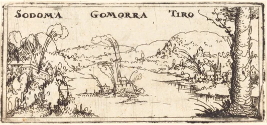 Landscape with Three Burning Cities: Sodom, Gomorrah and Tyrus