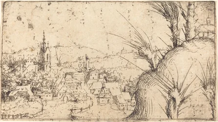 Landscape with a Town at Left, 1549
