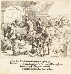 The Men of Ephraim Care for their Captives and Return Them to Jerico