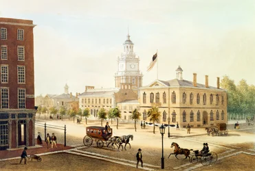 State House, Philadelphia (engraved by Deroy)