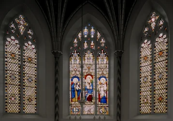 Apse Window with St. John the Baptist, Virgin & Child, and St. John the Evangelist