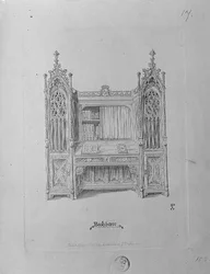 Design for a gothic bookcase, c.1835