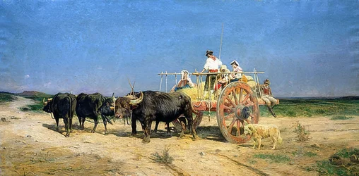 Cart Pulled by Buffaloes
