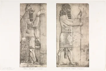 Monuments of Ninevah: Plate 6, Fish-god Nimroud, Figure near an Entrance Kouyunjik