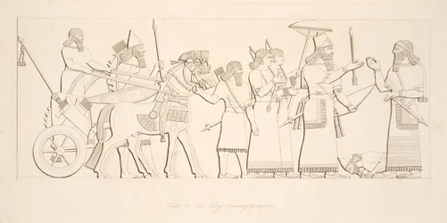 The King receiving prisoners, from Monuments of Nineveh