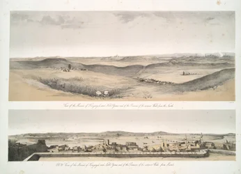 View of the mounds of Kouyunjik and Nebbi Yunus, and of the remains of the exterior walls, from Mosul
