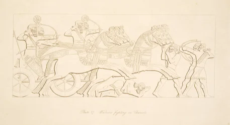 Warriors fighting in Chariots, from Monuments of Nineveh