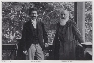 Composers Johann Strauss the Younger and Johannes Brahms, Vienna