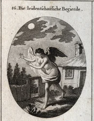 Allegory of Greed Represented by Blind Desire Whose Starvation Is Uncertain. Engraving in 