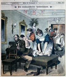 Humorous depiction of an American massage salon