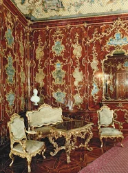 The Millionen Room panelled with fig wood inlaid with Persian miniatures and decorated with gilt ornament, Schloss Schonbrunn, Vienna