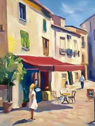 Charming European Cafe Street