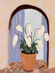 Potted Plant Arch Window