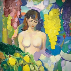 Serene Woman with Fruit