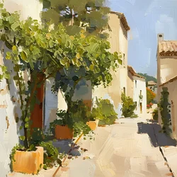 Sunlit Village Lane