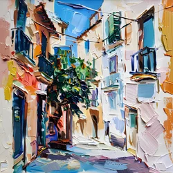Vibrant European Street Scene