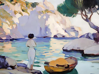 Woman By Serene Bay