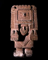 Aztec Art: representation of Chicomecoatl (called also Xilonen), goddess of the Maize and Fertility. National Museum of Anthropology, Mexico