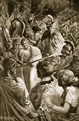 The Sack of Olynthus, 348 BC, illustration from 