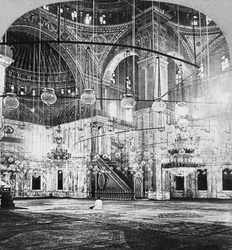Interior, Mosque of Muhammad Ali, Cairo, Egypt