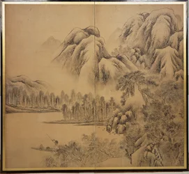 Landscape Scene of Mountains and Lake, 1780s