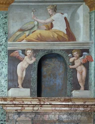 The Sala delle Prospettive, Hall of Perspective, detail of a trompe-l
