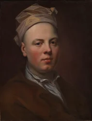 Portrait of a Young Man Wearing a White Cap