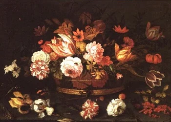 Roses, Tulips in a Basket