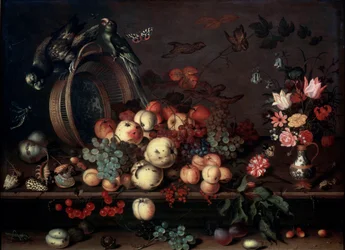 Still Life with Fruits, Flowers and Parrots