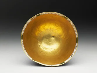 Lidded Bowl, Saucer and Spoon with Astrological Decoration