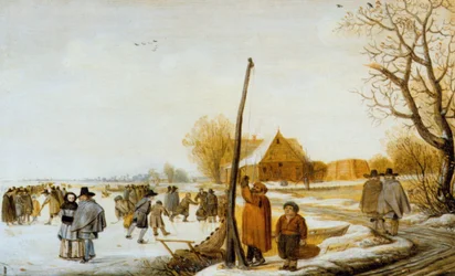 Winter Landscape with Frozen River