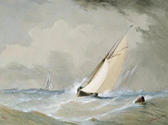 Miranda Working in from the Weilingen Light Ship in a Heavy Wind - Ostend