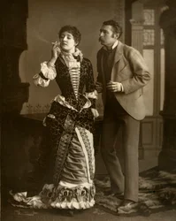 Mary Rorke and Charles Wyndham, British actors, 1882