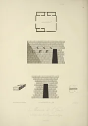 House of the Inca at Callo in the Kingdom of Quito, illustration from "Views of the Cordilleras and Monuments of the Indigenous Peoples of America" by Alexander von Humboldt and Aime Bonpland, 1813
