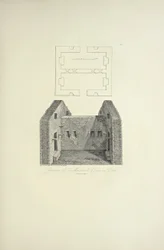 Interior of the House of the Inca at Cañar, drawn by Gmelin, illustration from "Vues des Cordillères et Monumens des Peuples Indigènes de l