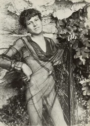 Nude Youth Wearing a Transparent Dress