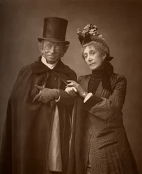 American Actors James Lewis and Ann Gilbert in A Night Off, 1886