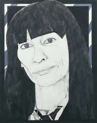 Portrait of Beryl Bainbridge, illustration for Cosmopolitan, 1970s