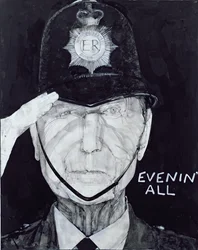 Portrait of Jack Warner as Dixon of Dock Green, illustration for The Listener, 1970s
