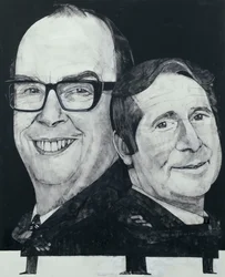 Portrait of Morecambe and Wise, illustration for The Listener, 1970s
