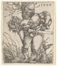 Bending Soldier Leaning against a Tree