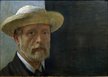Self-portrait of Barthélemy Menn with Straw Hat
