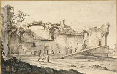 Travelers before a Ruin