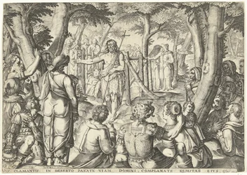 John the Baptist Preaching to a Group of People