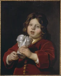 Portrait of a Boy Holding a Silver Drinking Cup