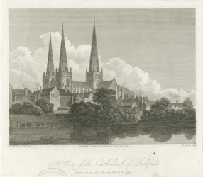 Lichfield Cathedral - South West View (engraving)