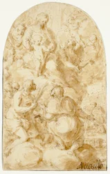 Virgin Mary with the Christ Child in the Clouds