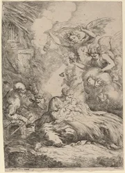 The Holy Family Adored by Angels The Large Nativity