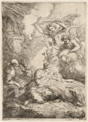 The Holy Family Adored by Angels The Large Nativity